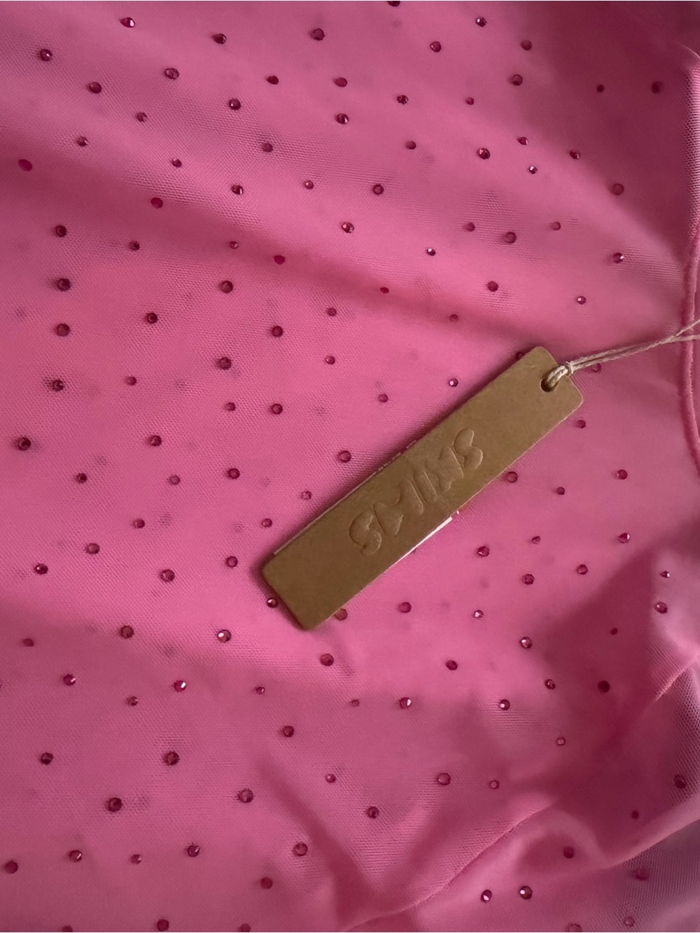 SKIMS Sheer Pink Maxi Swim Coverup with Sparkle Detail - Picture 4 of 5